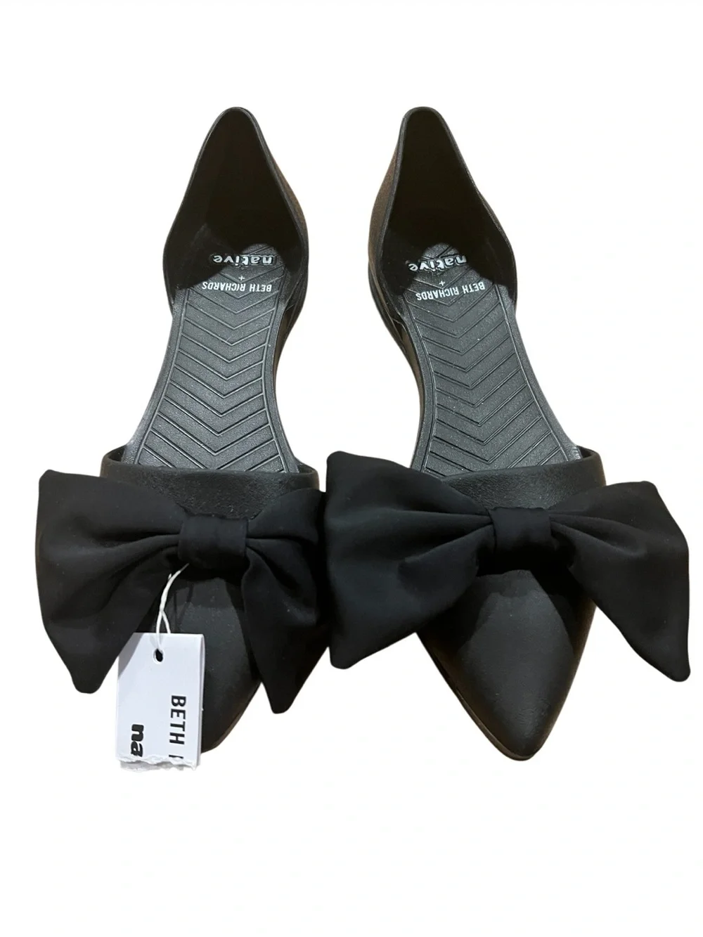 Native Shoes X Beth Richards Black Bow Shoes Size 9 NWT